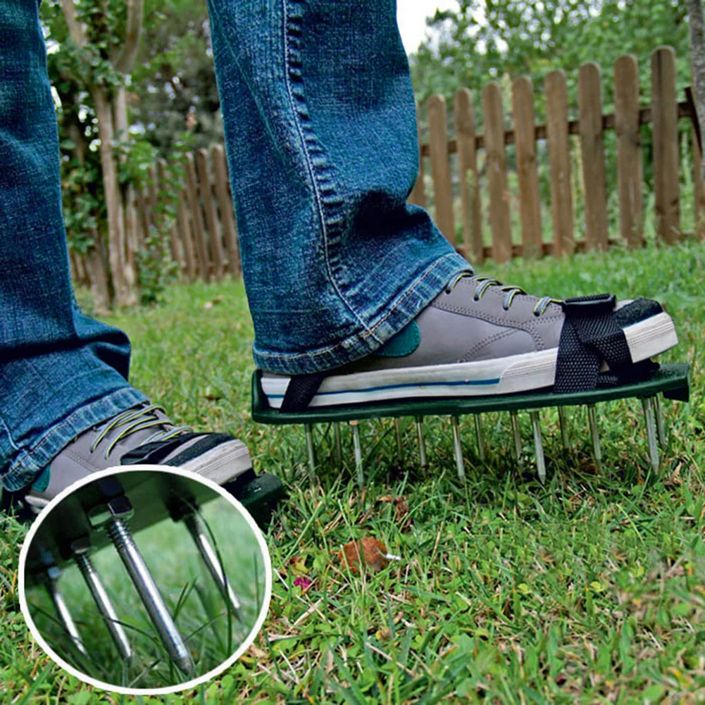 Zapatos aireadores de césped y jardín, herramienta práctica multifuncional para cultivador de césped y jardín, escarificación de uñas