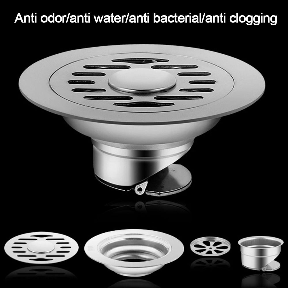Escurridor de suelo de acero inoxidable, colador cuadrado de doble uso para fregadero, cubierta para alcantarillado de baño, 10/12cm