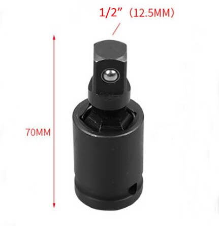 3Pcs 1/4 "3/8" 1/2 "Air Wrench Kruiskoppeling, CR-MO Staal Zwart 360 ° Drive Swivel Impact Dopsleutel Adapter: 12.5mm