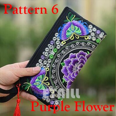 Small Embroidered Mobile Phone Wallet Lady Nation Style Boho Ethnic Embroidery Canvas Day Clutch Bag Embrague Bolsos de