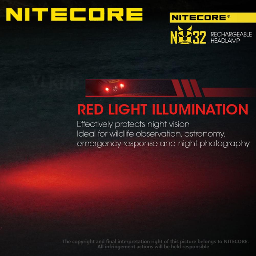 Nitecore  nu32 550 lumens usb oplaadbare lichtgewicht hoofdlamp met ingebouwde batterij, kan worden gebruikt voor kamperen in de buitenlucht, enz.