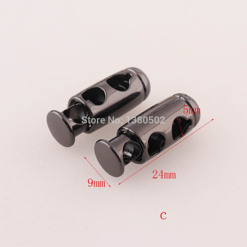10pcs Gunmetal alloy Cord Locks Toggles Drawstrings Elastic Cord End Adjuster Stopper for Clothes Garment bag accessories: C