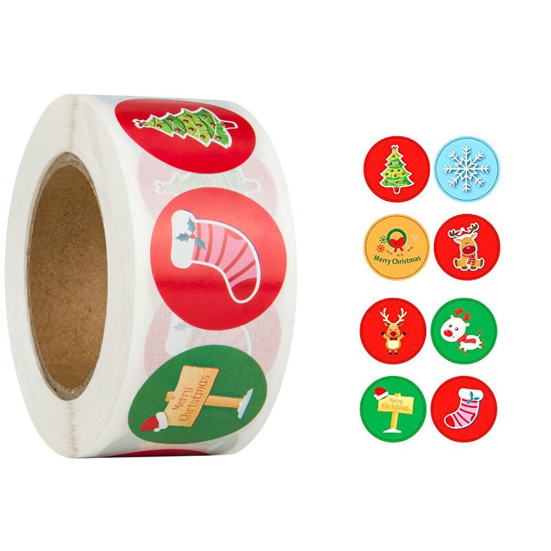 Merry Christmas DIY Handmade Sticker Package Thank You Label Sealing Stickers Party Festive Decor Supplies Children Adult: A6