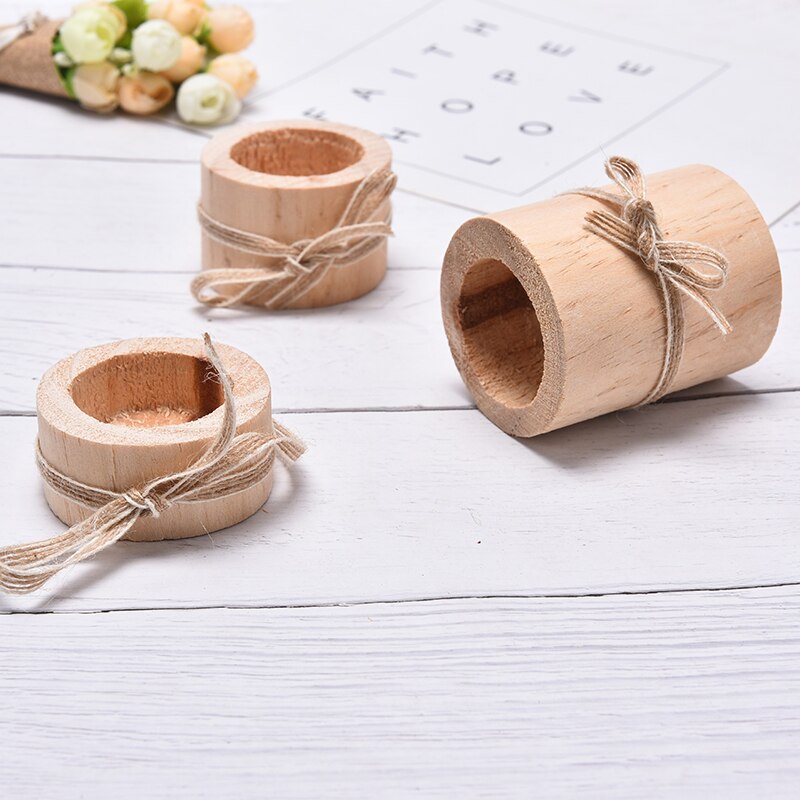 Diy-kandelaar van natuurlijk hout, vetplantenpot, huisdecoratie, kaarsenhouder van dennenhout, handgemaakte theelichthouder, decoratie