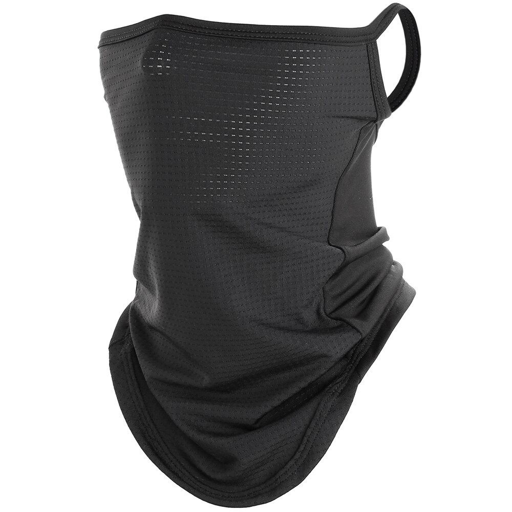Sort hvid hals gamacher tube tørklæder åndbart ansigtsdæksel ørehængende balaclava sommersol anti-uv bandana pandebånd mænd kvinder: Sort