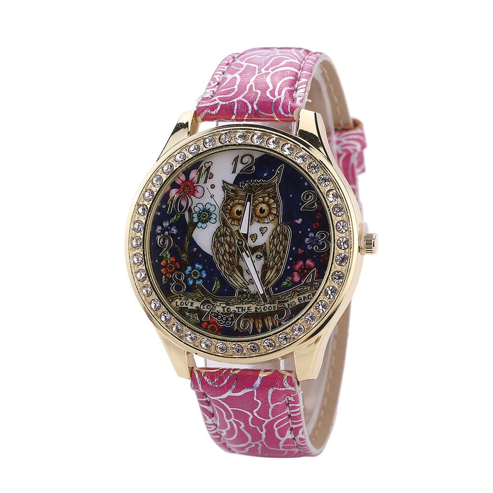 Mannelijke En Vrouwelijke Horloges Universal Cartoon Uil Paar Modellen Diamond Quartz Horloge Vrouwen Dames Klok Relogio Masculino