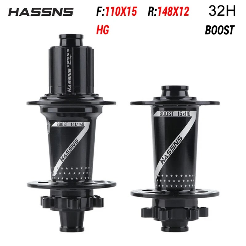 HASSNS PRO7 vtt moyeu de vélo BOOST 12x148mm 15x110mm 4 roulements scellés 32H 120T VTT HG/XD/MS 8/9/10/11/12 vitesses: Rouge