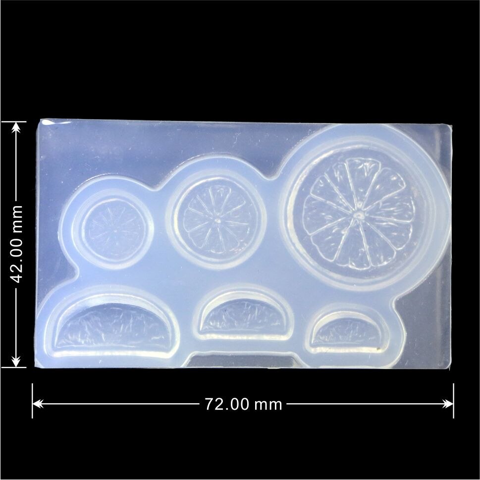 Stereoscopische, doorzichtige siliconen diy mini-set met citroenschijfjes, mal voor het maken van epoxyhars sieraden, fruit siliconen mal