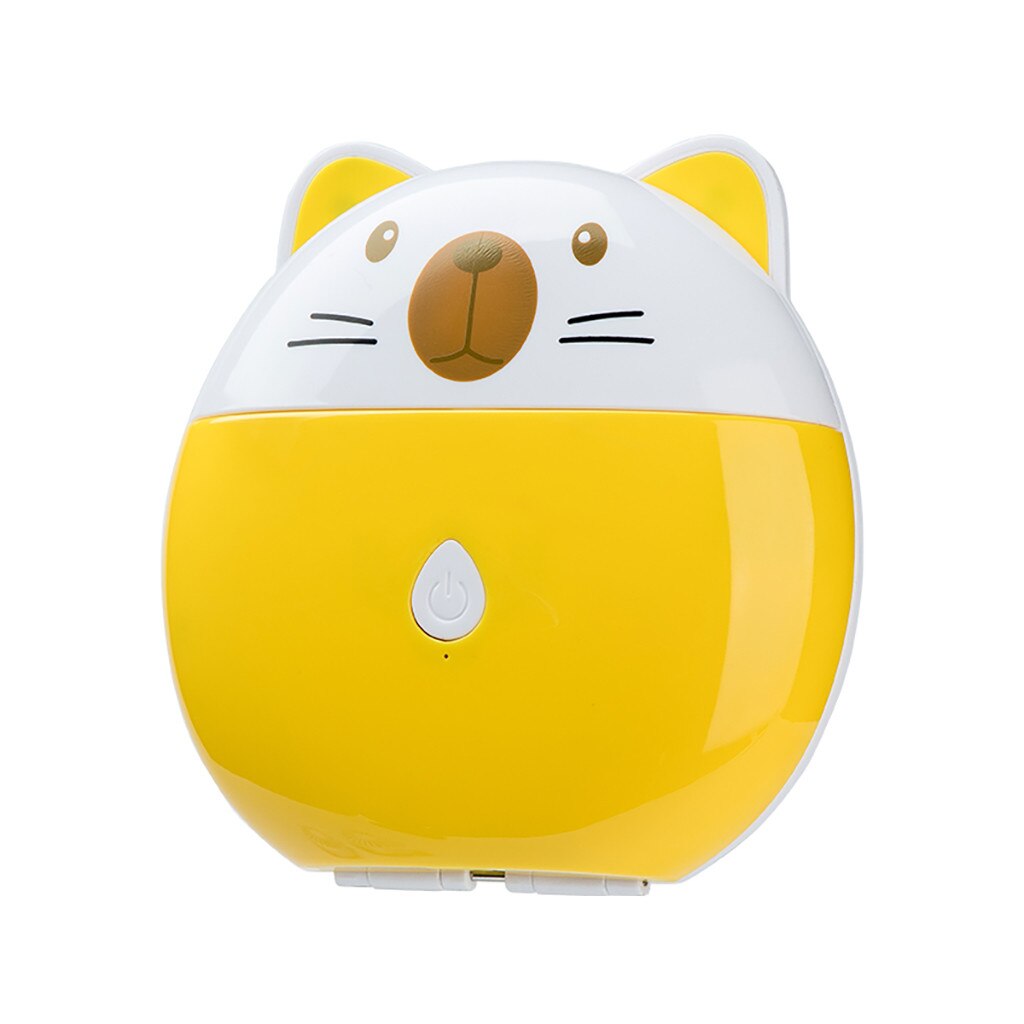 Portable Mini USB Fan Explosion Pig Cartoon Makeup Mirror Fan Adjustable USB Handheld Charging Portable Handheld Mini Fan: Yellow