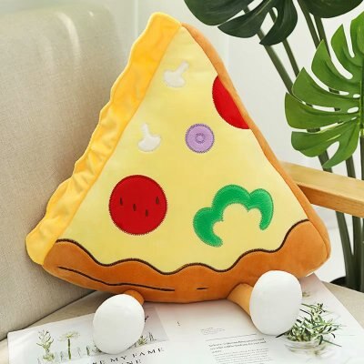 Grappige Cartoon Frieten Gevuld Sierkussen Pluche Chips Hamburg Drumstick Pizza Eten Kussen Kussen Speelgoed: pizza30X23cm