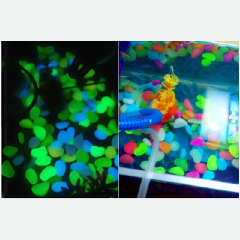 50PCS Glow in Dark Stones Luminous Garden Road Decor Luminous toys Fish Tank Decoration Pebble Rocks Aquarium Toys