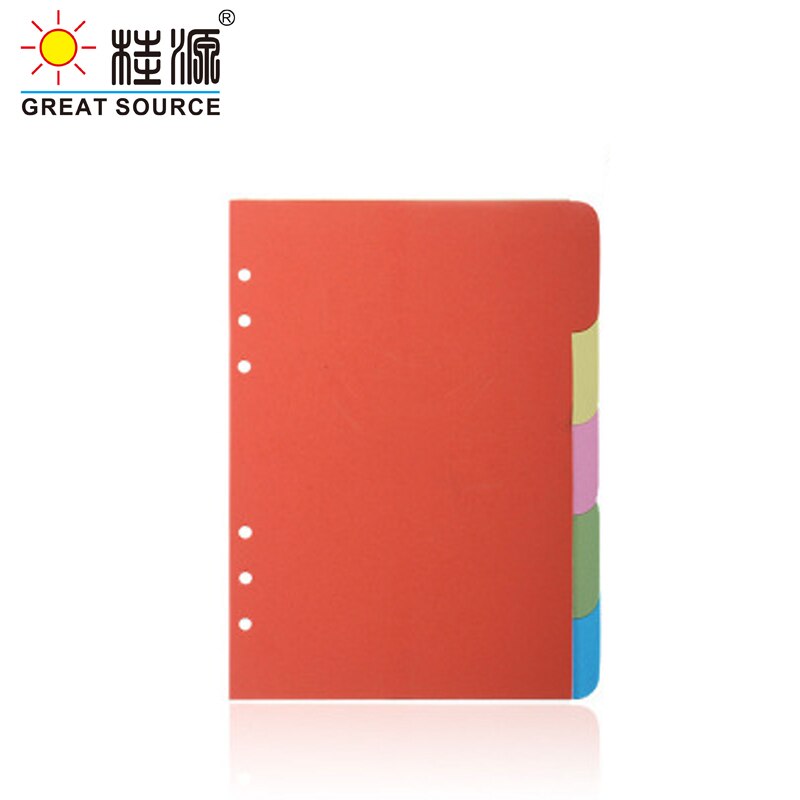 B5 Planner Divider Colorful Index Card 9 Holes Paper CardBoard Divers For Loose Leaf Notebook Folder Dividers(6 Sets)