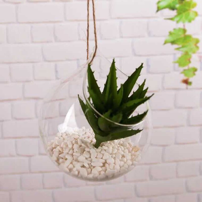 Boule transparente suspendue au mur, pot de fleurs, Vase de plantes, réservoir de poisson, conteneur de Terrarium, bouteille en verre pour décoration de jardin