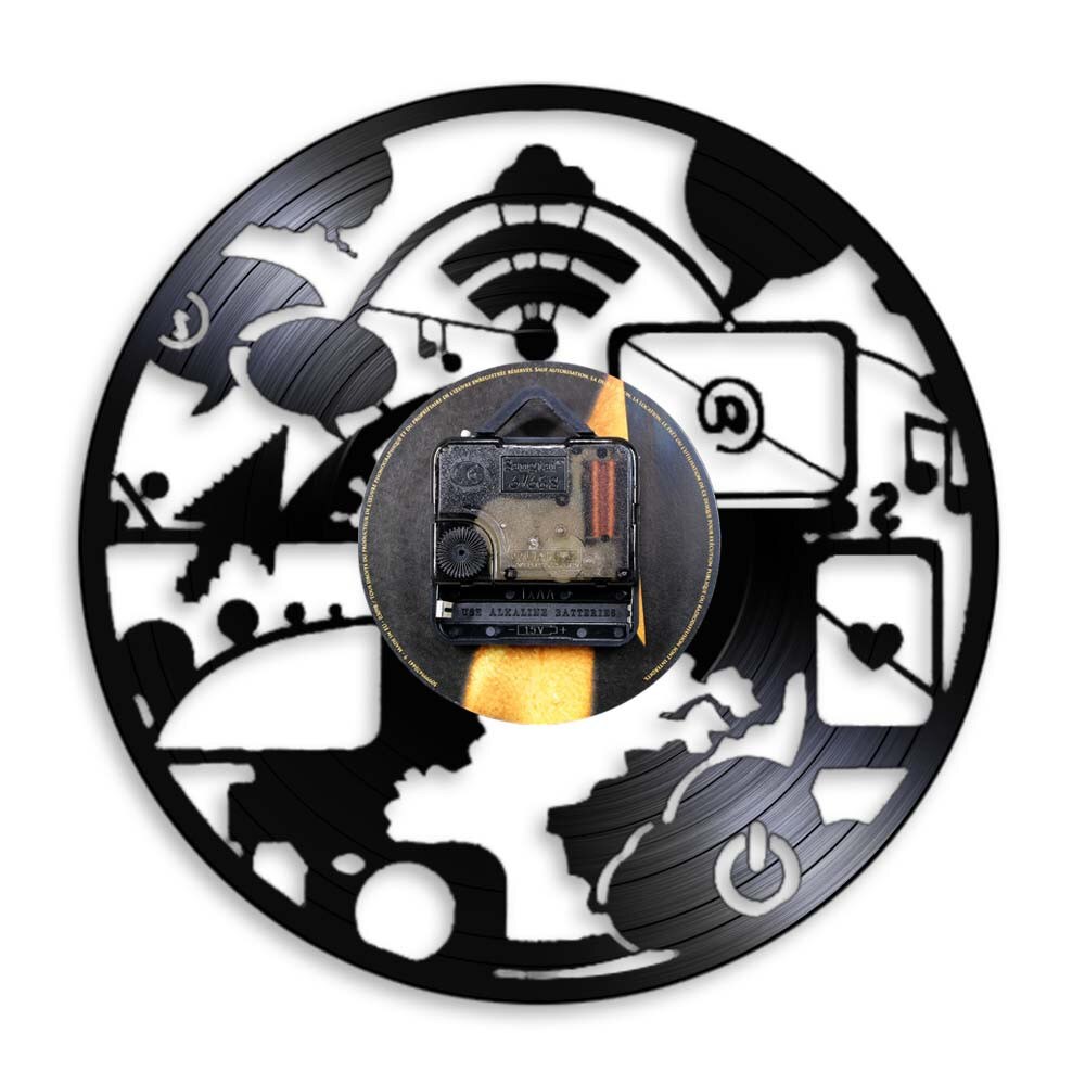 Geek – horloge murale Chic en vinyle pour ordinateur, décoration artistique moderne, pour cyber-école, Geek Nerd