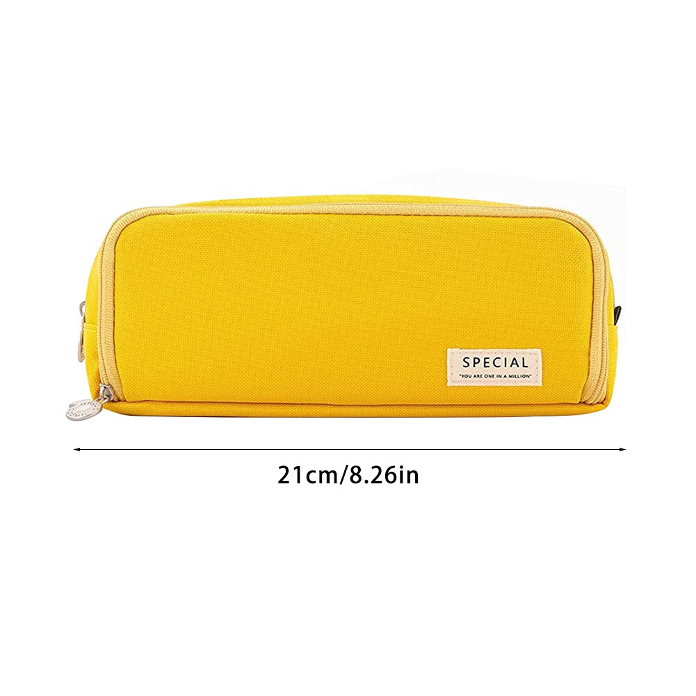 Pencil Case Multifunction Oxford Cloth 3 Compartments Pen Pouch With Zipper Big Storage Marker Bag For Students Stationery