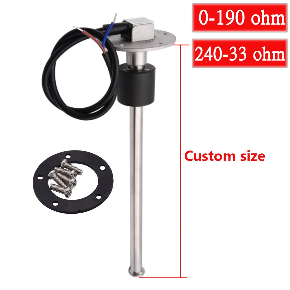 100/125/240/250/300mm 550mm 0-190ohm 240-33ohm jauges de niveau de carburant de voiture capteur de débit liquide ajustement jauge de niveau d'eau jauge de niveau d'eau 12V/24V