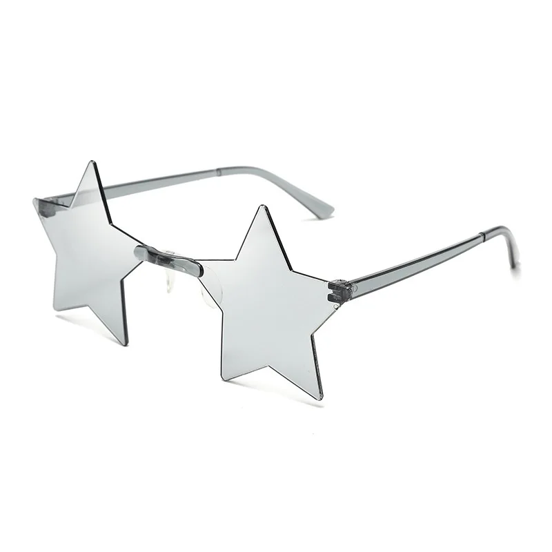 Mode Dunne Stervormige Zonnebril Vrouwen Randloze Bril Persoonlijkheid Brillen Cool Disco Ster Bril Voor Mannen Unisex Brillen Brillen
