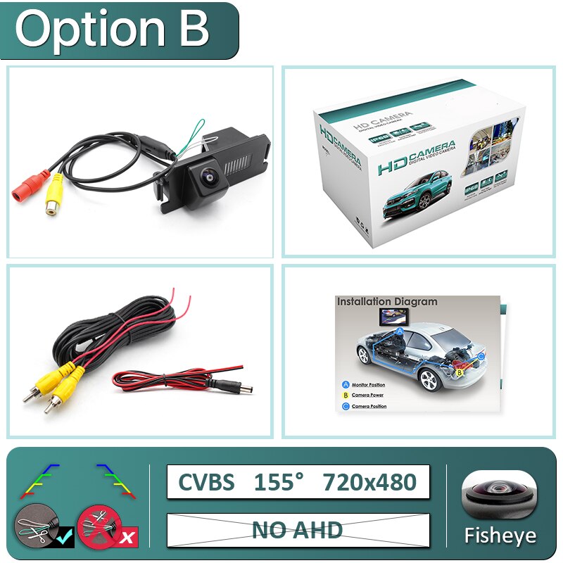 GreenYi 170 Degree 1920x1080P HD AHD Night Vision Vehicle Rear View Reverse Camera For Hyundai I10 I20 I30 Solaris Tiburon Car: B-720x480-155deg