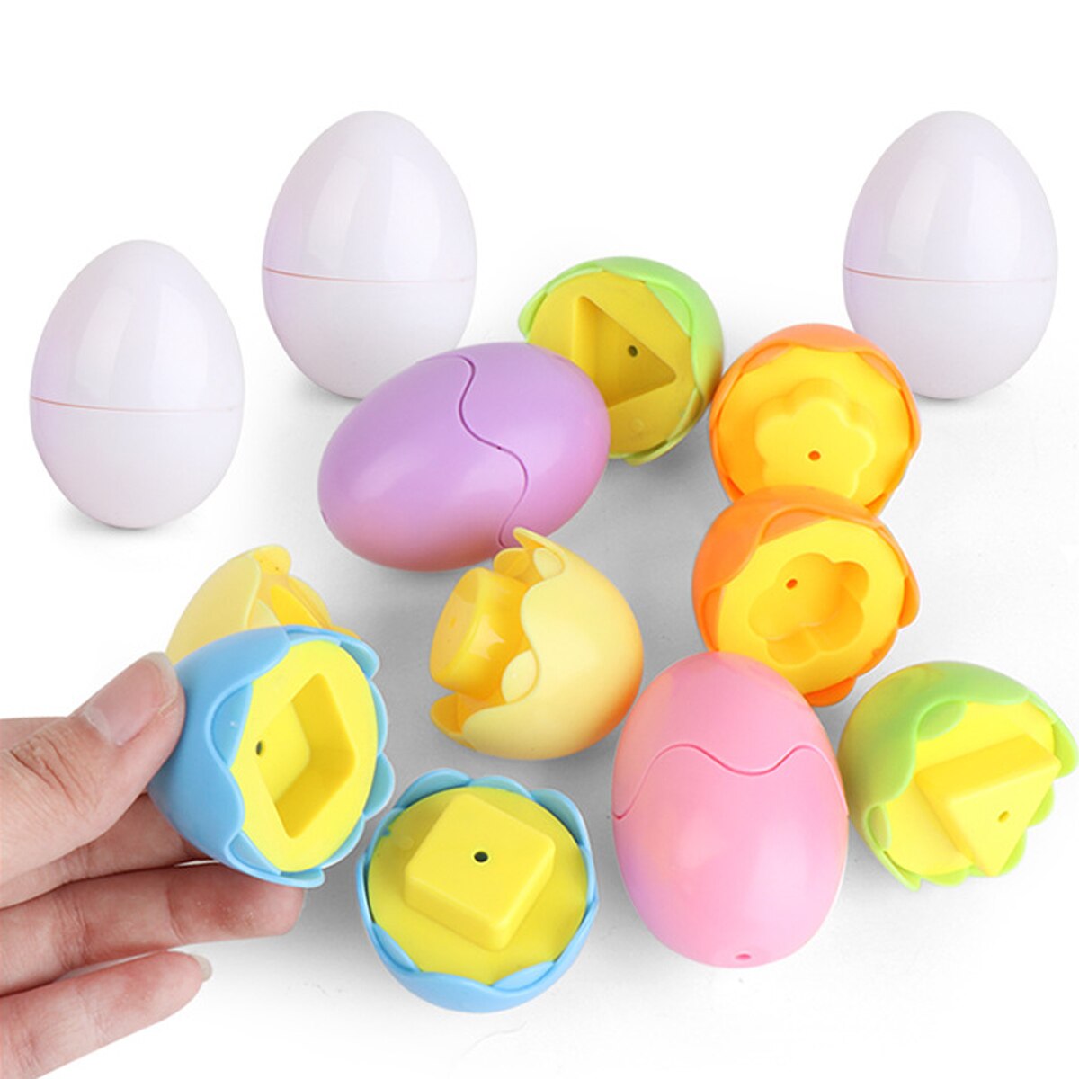 Forma quebra-cabeça brinquedos do bebê 13 24 meses inteligente ovo correspondência brinquedo de simulação educacional das crianças para o presente de natal de páscoa