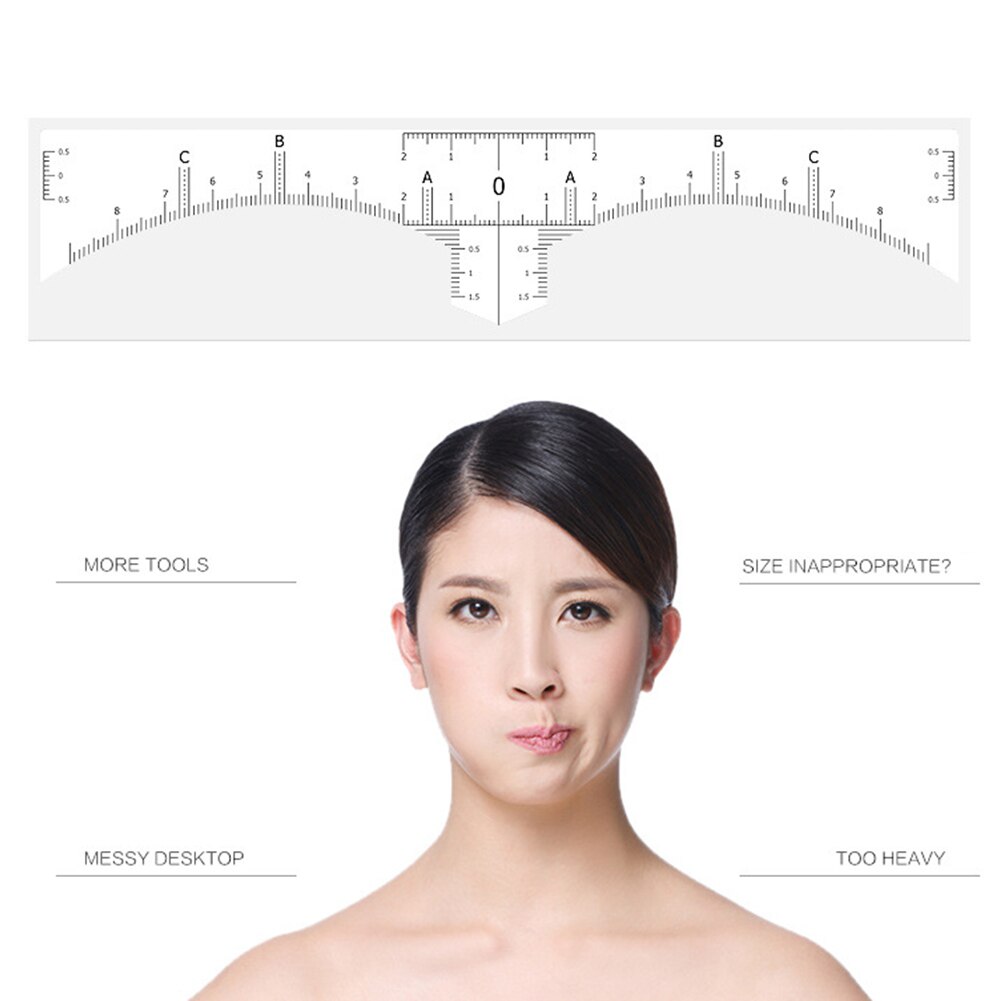 50pcs Disposable Eyebrow Ruler Sticker Adhesive Eyebrow Microblading Ruler Guide Permanent Makeup Tool Eye Brow Measure Tool