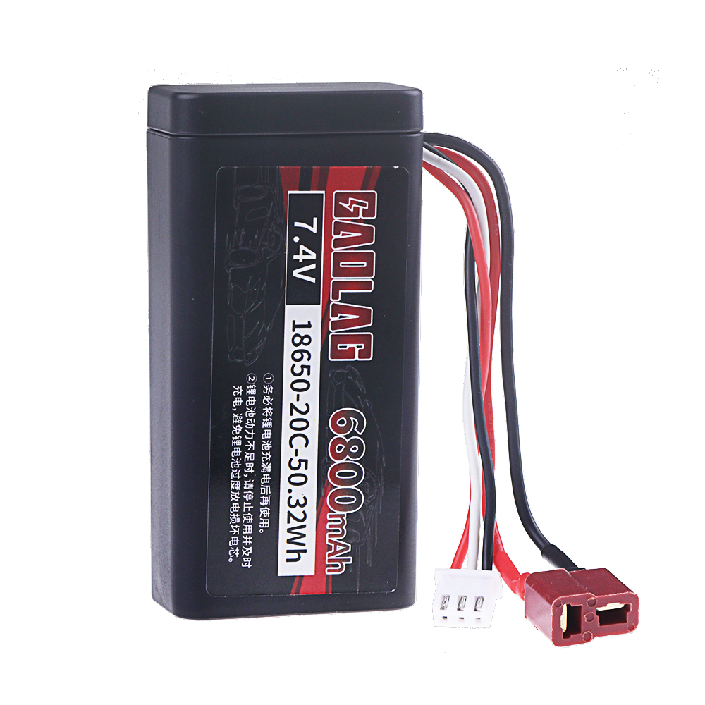 7,4 V 6800 mAh 18650 Lipo-Akku für Wltoys 12428 104009 12423 10428 12429 12401 12402 12402A RC Auto Ersatzteile 2s 7,4 V Bateria
