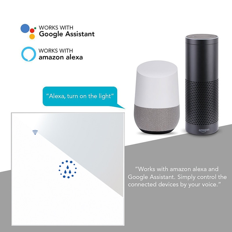 UK/EU Wifi Boiler Switch Smart Touch Panel Remote Control Voice Timer Water Heater Switches with Alexa Google Home