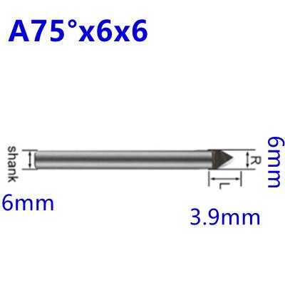 Cortador de grabado de mármol y piedra, brocas enrutadora de granito, torno de carburo CNC, cuchillo grabador para tallar azulejos, herramienta fresadora de perforación: 6 mm