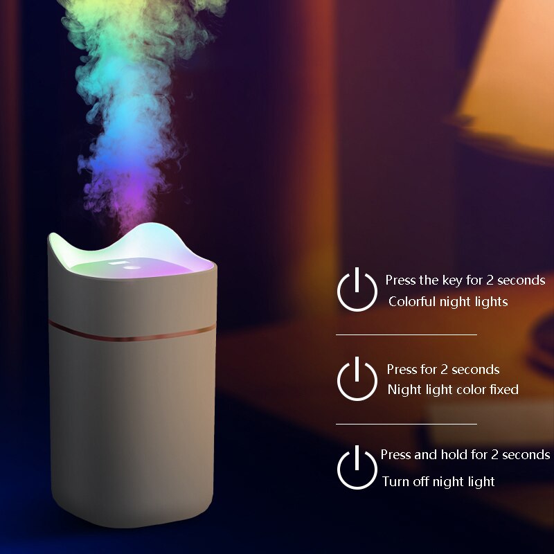 USB Humidifier Air Aromaterapi Difuser Pelembab Penjernih Udara Air Purifier Atomizer 1400Ml for Car Home Office