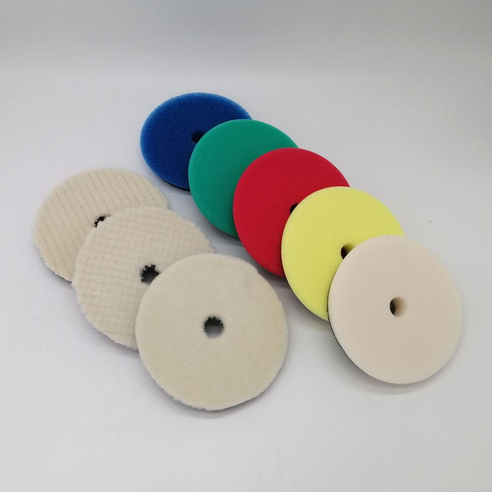 5/6 Inch 8Pcs Polish Kit Europa Spons Verschillende Hardheid Polijsten Auto Spons Pad Voor Dual Action Polijstmachine
