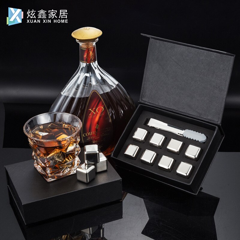 Stainless Steel Ice Cubes Reusable Whiskey Frozen Object Keep Drinks Cold A Long Time Special Square Cube Sets For Bars