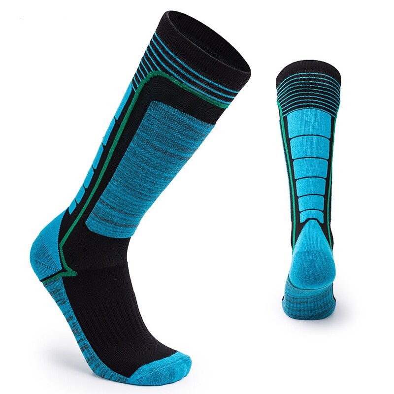 Sports Socks Parent-child Long Tube Warm Ski Socks Outdoor Mountaineering Socks Children's Thickened Hiking Socks: Sky Blue / S(31-34)