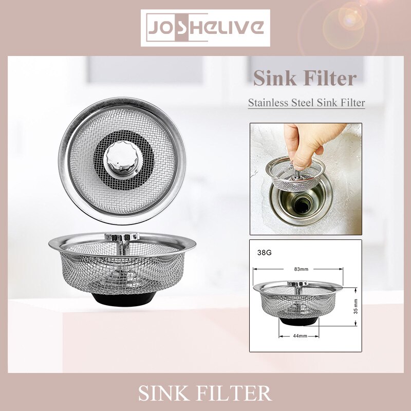 Gootsteen Zeef Spoelbak Rvs Badkamer Filter Wastafel Haar Catcher Stopper Floor Sink Afval Zeef Aanrecht