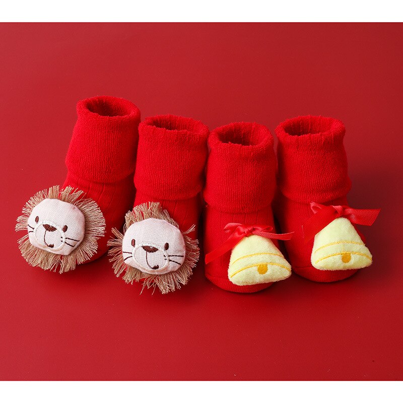 Calcetines navideños para bebé, medias suaves y cálidas, antideslizantes, de invierno