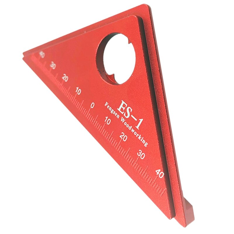 Aluminum Ruler Triple-cornered Ruler 45 Degree Right Angle Gauge Woodworking Carpenter Tools: Default Title