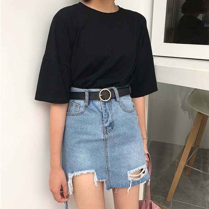 Sommer piger denim nederdel teenager tøj afslappet børn teenager 14 15 16 år gammel flået