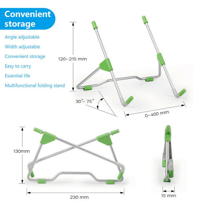 Adjustable Laptop Tablet Stand Folding Portable Desktop Support Metal Holder Heat Dissipation DOM668