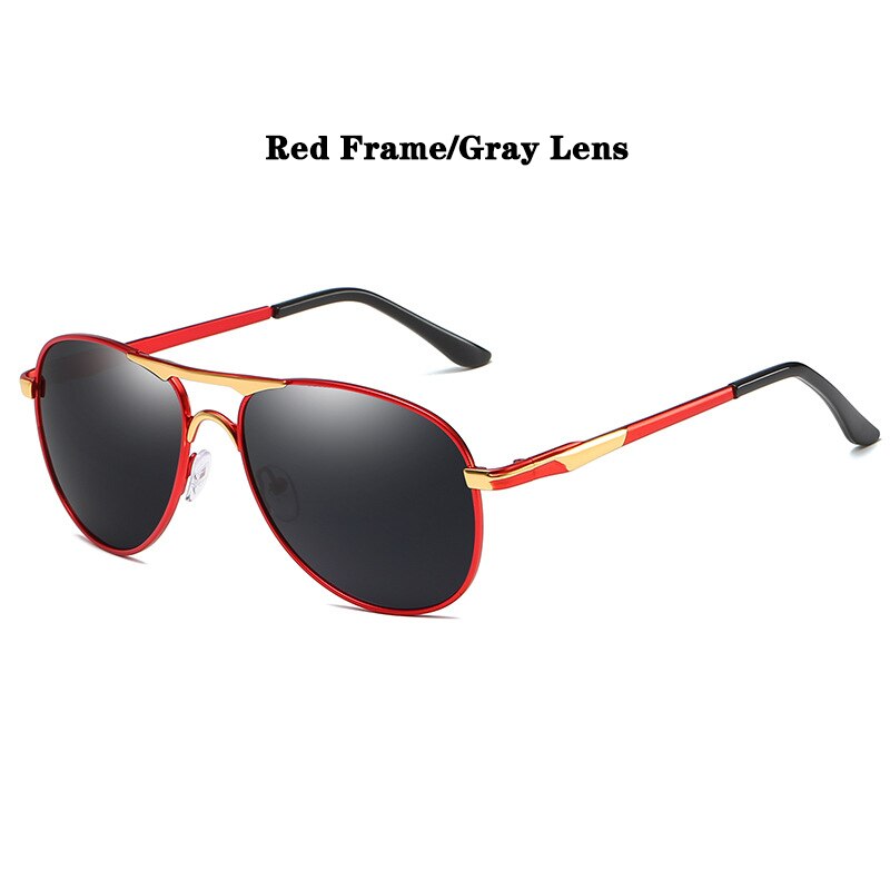 Psacss pilot polariserede solbriller mænd vintage mærke solbriller til kørsel fiskeri gafas de sol hombre: Ar8722- røde