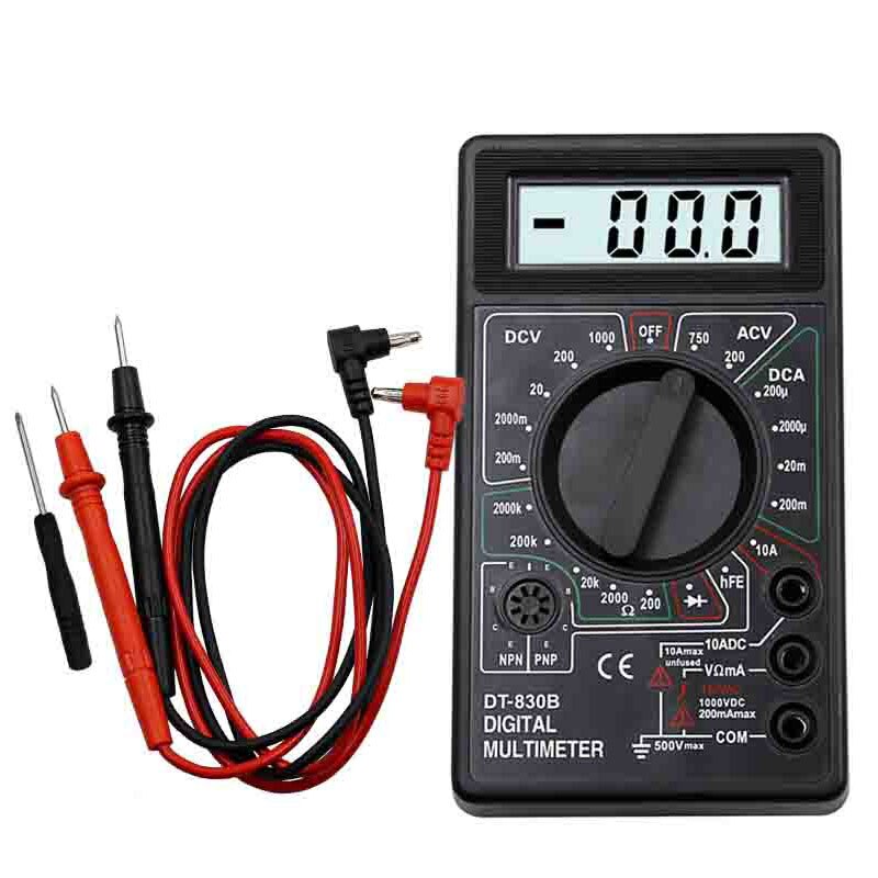 LCD Digital Multimeter AC DC 750 1000V Digital Mini Multimeter probe For Voltmeter Ammeter Ohm Tester Meter: multimeter