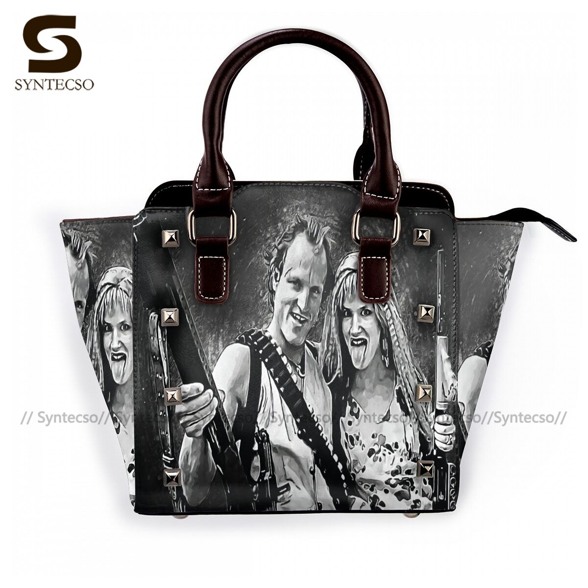 Punk Shoulder Bag Business Woman Handbag Vintage Leather Bags: 2