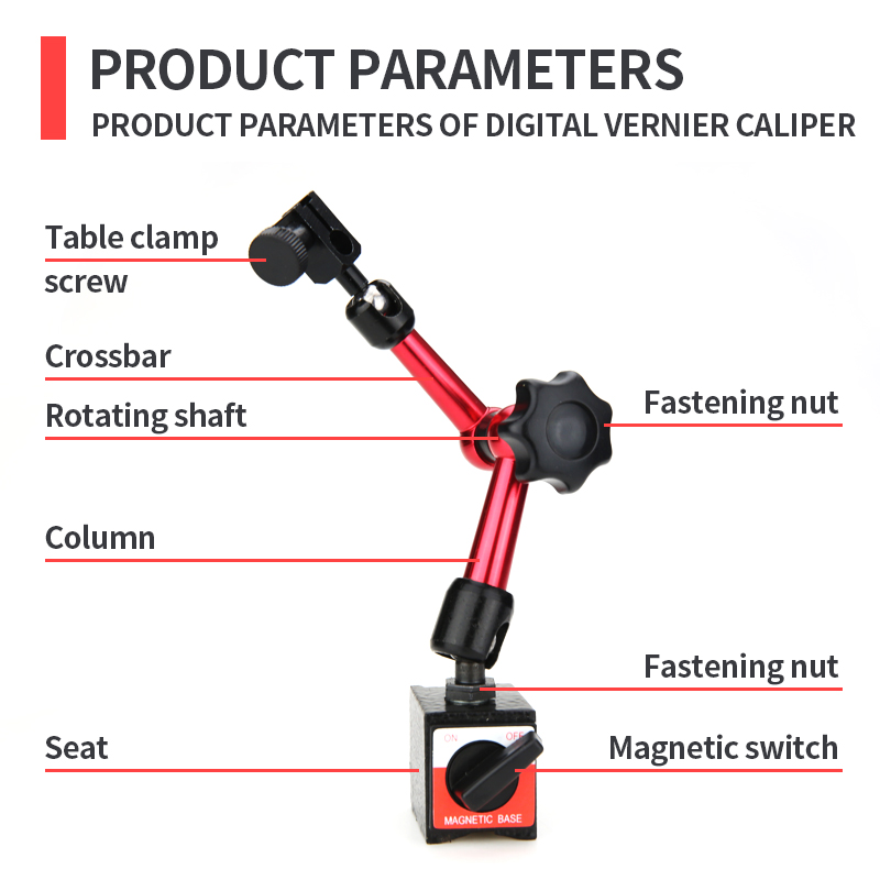Digital Dial Indicator Electronic Dial Gauge Hour Type Indicator Magnetic Stand Holder Stand Table Scale Measuring Tool 0-12.7mm