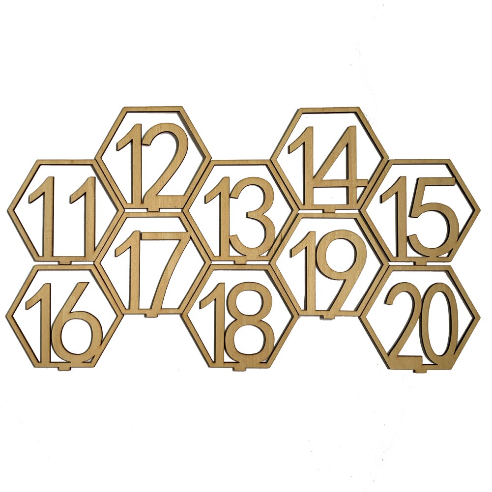 1-10/11-20 Numbers Wooden Table Numbers Rustic Wedding Engagement Seat Numbers Sign Wood Signs Wedding Hexagon Table Number: 2C