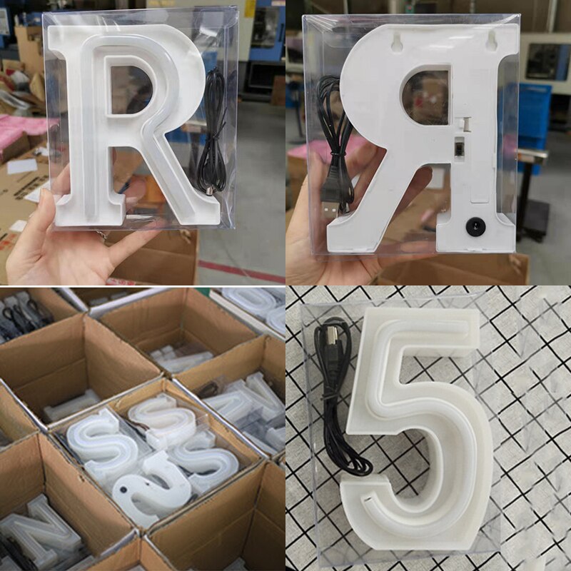 Flex Led Custom Neon Signs Number 0-9 Letter Signage Indoor Warm Light Display Light Up Signs Commercial Christmas Decorations