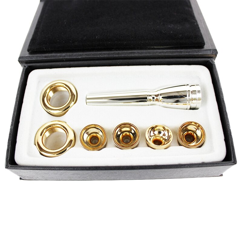 1 Set 2C 3C 2B 3B Mouthpiece for Bb Trumpet Brass Gold Plated a Multi-Purpose T Adapter Gold Lacquer Nozzle