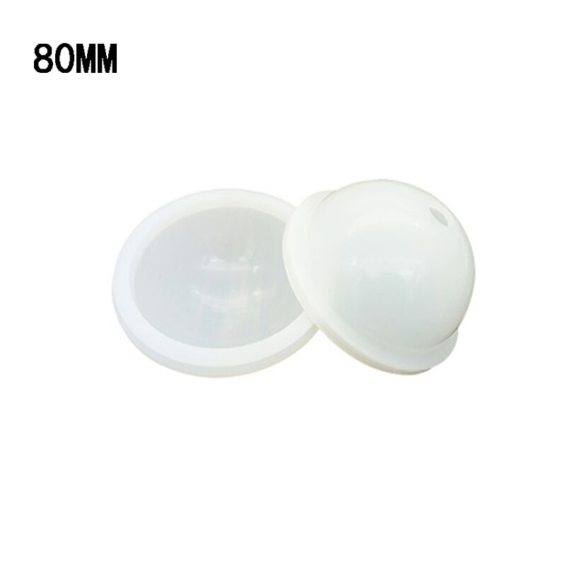 Abalorios redondos de bolas de 8 tamaños para decoración, molde de silicona de resina hecho a mano, herramientas de fabricación de joyas, Moldes de resina epoxi: 80MM