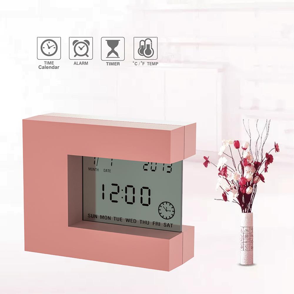 Electronic Desk Alarm clock Calendar with Count Down Timer and Thermometer for home office watch Battery Clock PLD: Default Title