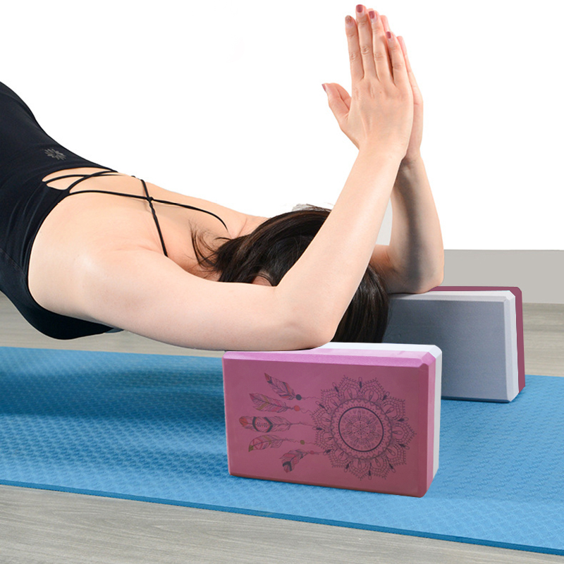 Eva Afdrukken Yoga Block Foam Pilates Stretching Meditatie Blokken Oefening Fitness Baksteen Thuis Workout Bodybuilding Apparatuur