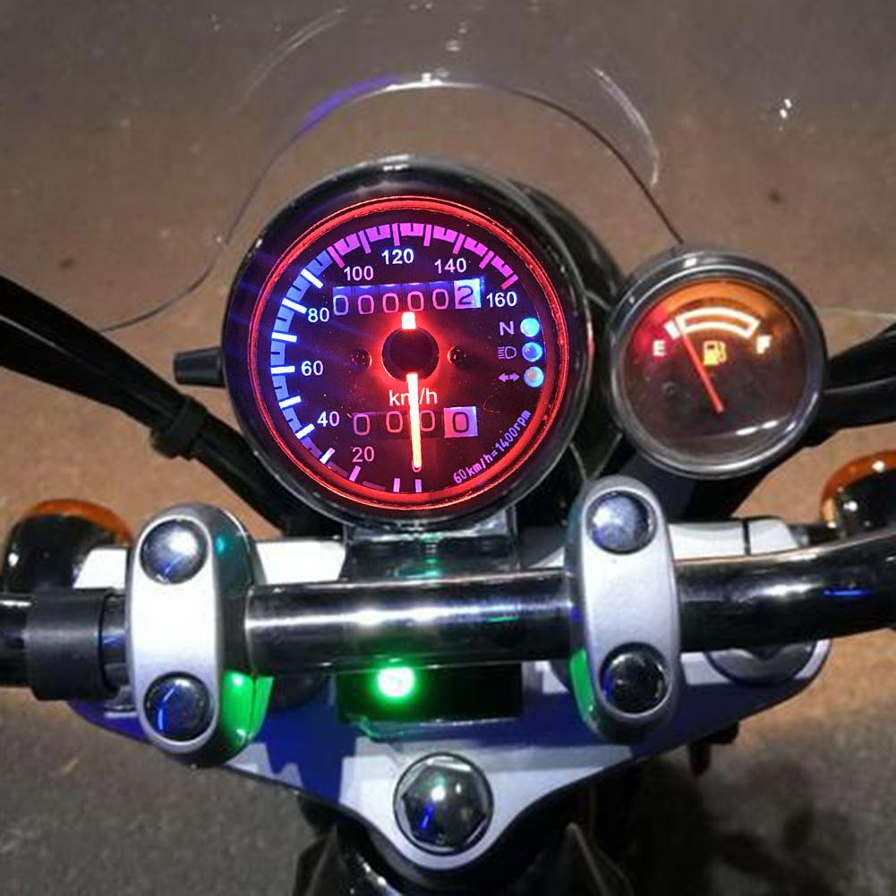 Motorcycle Snelheidsmeter Klassieke Delicate 12V Motorfiets Snelheidsmeter Kilometerteller Met Neutrale Gear Richtingaanwijzer