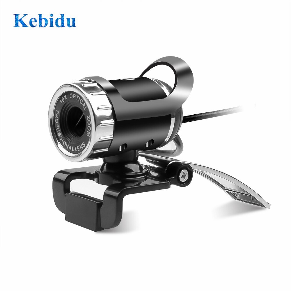 KEBIDU Web Camera Glass Lens Webcam USB 12 Megapixel High Definition Camera Web Camera 360 Degree MIC Clip-on For PC Computer