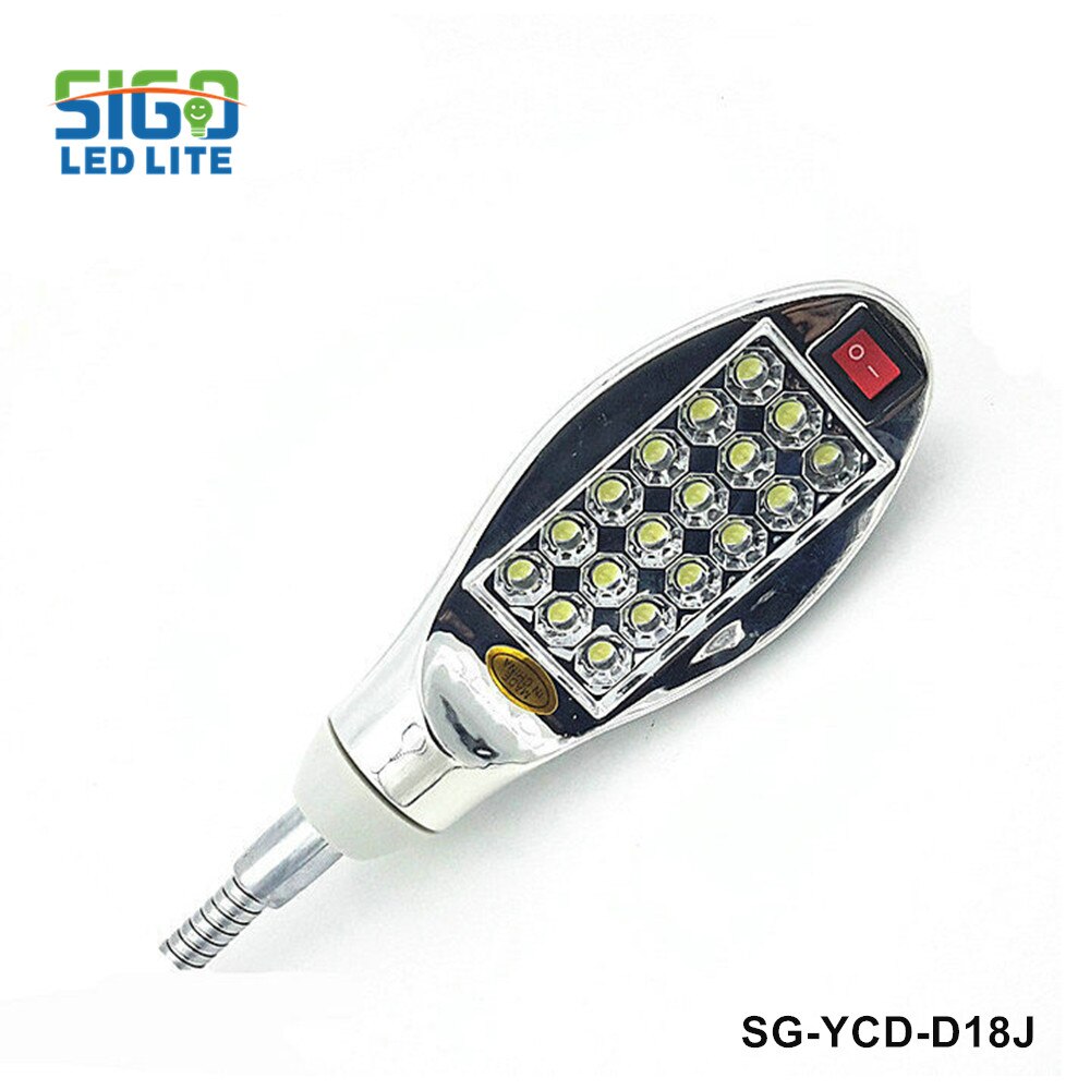10 jaar fabriek D18J LED Naaien Licht Werken Zwanenhals Lamp met Magnetische Accessoires Gereedschap