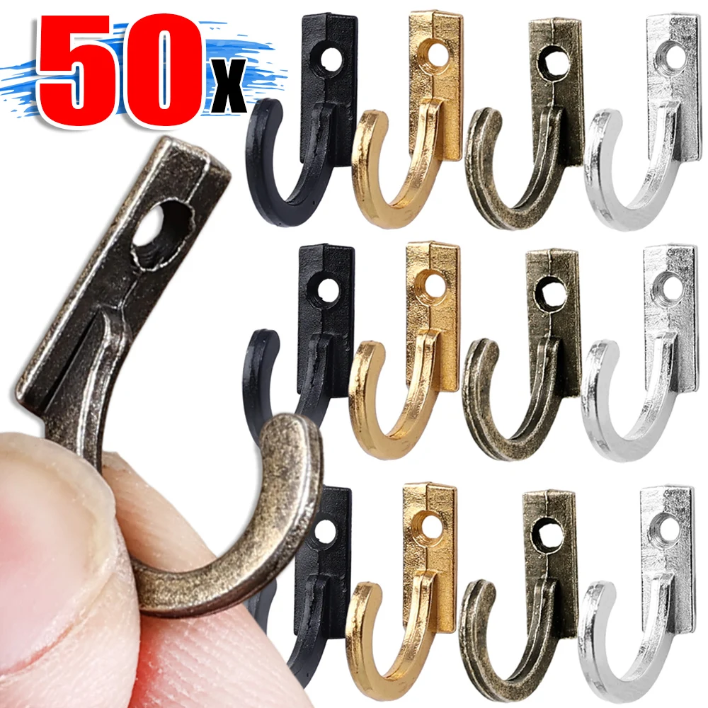 10/50 st minikrokar med skruvar dörrkrokar i antik legering för vägg, nycklar, hårrep, hängande förvaringsställ, badrumstillbehör, kök
